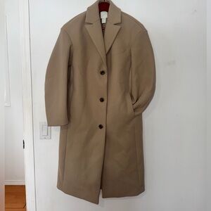Oversized H&M Tailored Camel Wool-Blend Coat